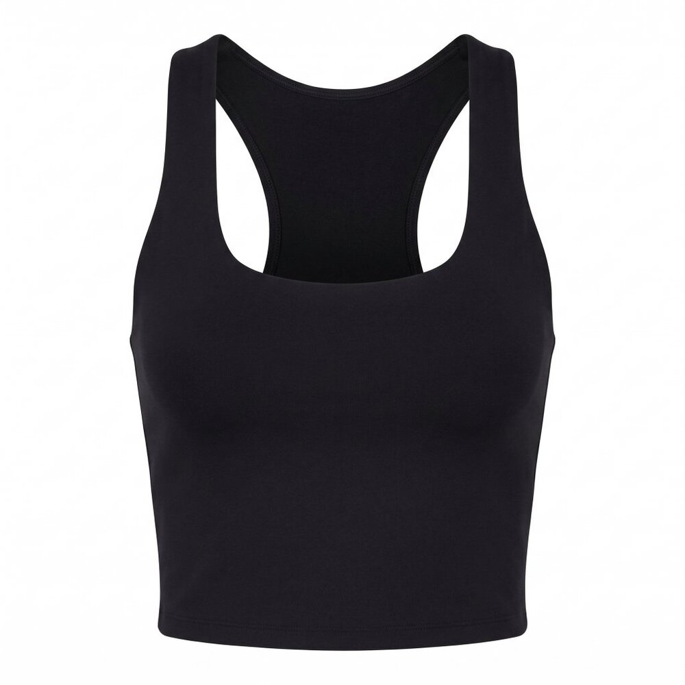 AQUA Square Neck Longline Sports Bra Medium Support Activewear